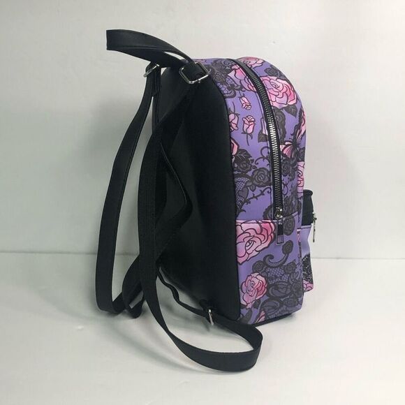 kuromi roses lace mini backpack purple sanrio zippered front pocket adju… - Picture 2 of 6